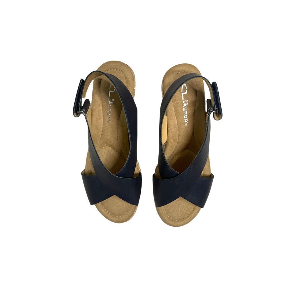 CL by Laundry Navy Blue Espadrille Wedge Sandals - Picture 6 of 9